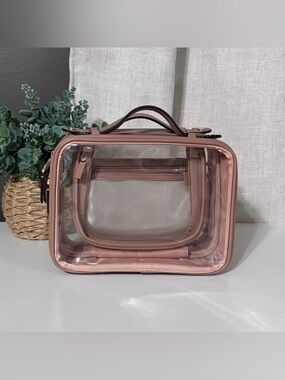 Calpak Medium Mauve Clear Cosmetics Case